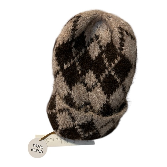 House of Harlow Wool Blend Argyle Beanie Hat - Picture 5 of 9